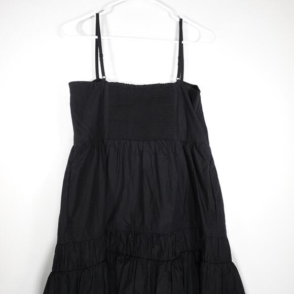 New Quince Womens Black Sleeveless Maxi Dress Organic Cotton Medium 4071A - Picture 10 of 12
